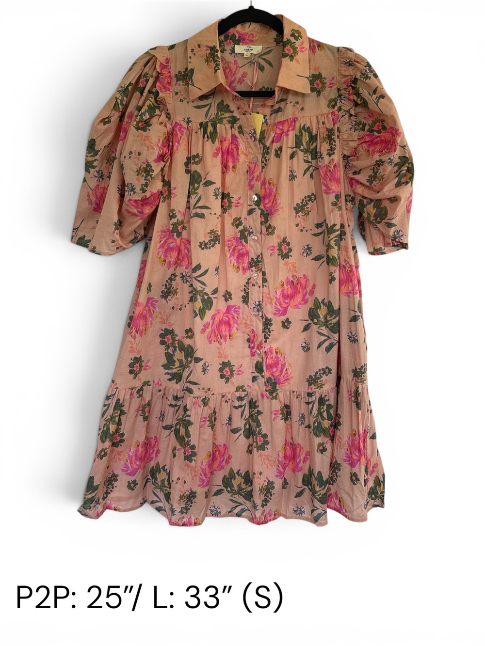 entro Pink Floral Mini Dress on Beige